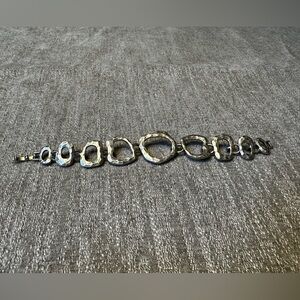 Lia Sophia Silver Tone Hammered Metal Bracelet